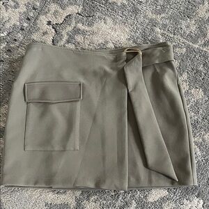 Zara Olive Mini Skirt with Pocket Detail